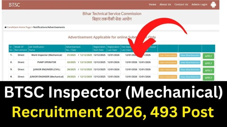 BTSC Work Inspector Recruitment
